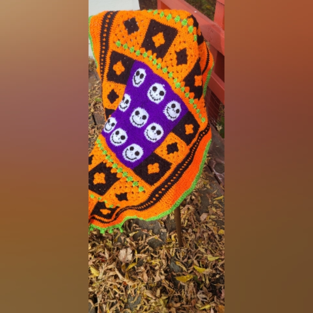 Handcrafted one of a kind Nightmare before Christmas toddler/lap blanket